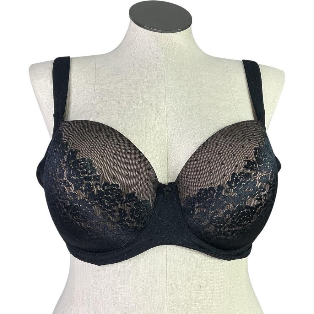 Soma Full Coverage Bra Women 38DD Black Stunning Support Padded Underwire